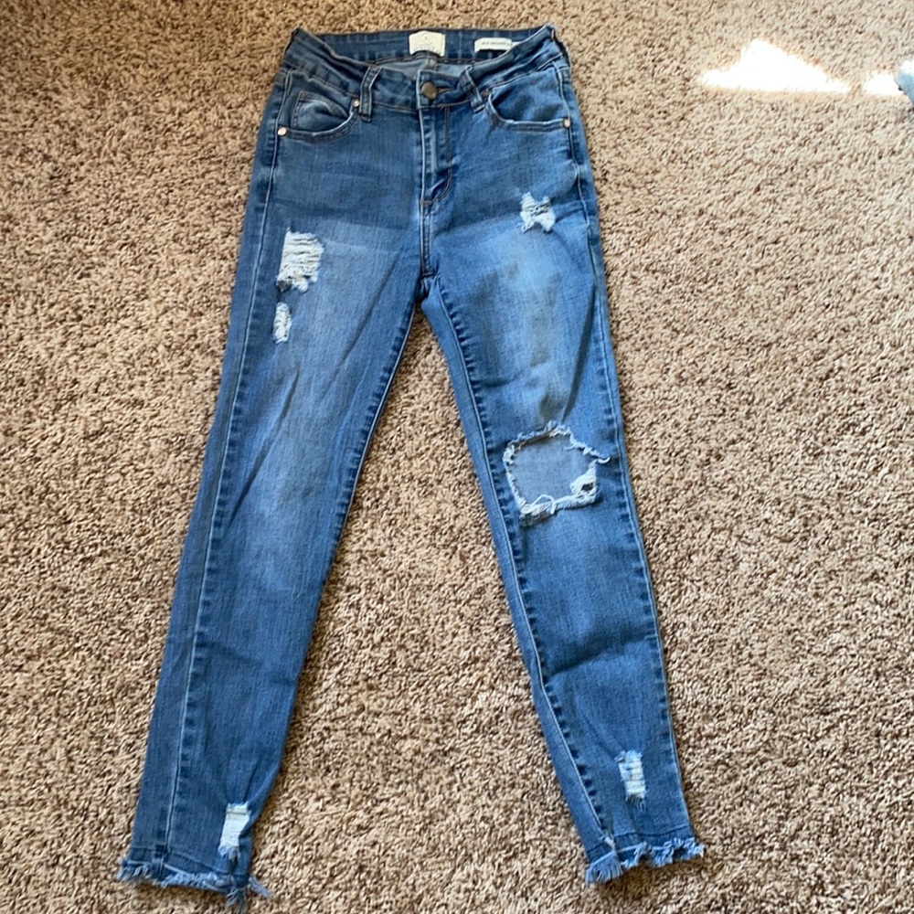 Cotton On Mid Rise Raw Hem Skinny Jean